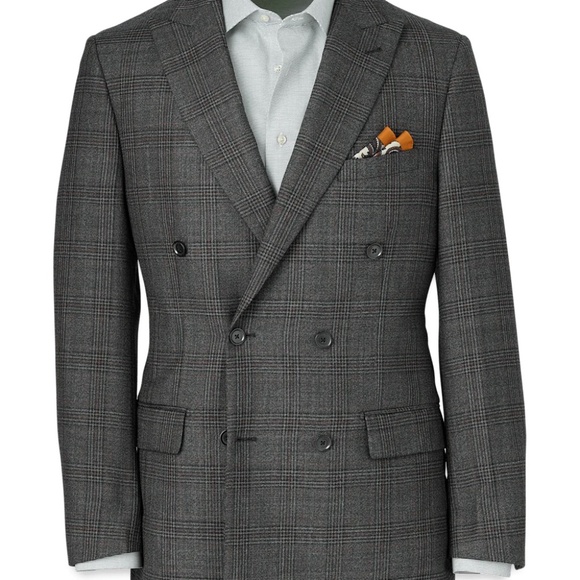 Express Other - Express Extra Slim Plaid Double Breasted Suit Jacket